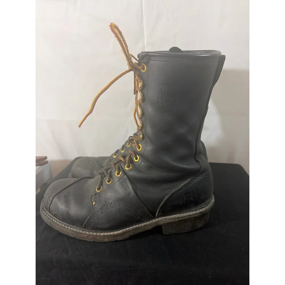 Carolina 1905 Linesman Boots Mens 10 Black Leather Vibram Sole USA Made EH Rated